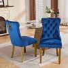QingMoon Velvet Dining Chairs Set of 2, with Lion Head Pulls Ring and Golden Solid Wood Legs, Legs Nailhead, for Living Room,Apartment - 3 of 4