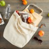 Okuna Outpost 3 Pack Reusable Canvas Grocery Bags, Non Woven Cloth Tote Bags with Handles for Shopping, 16.5 x 19.5 in - 2 of 4