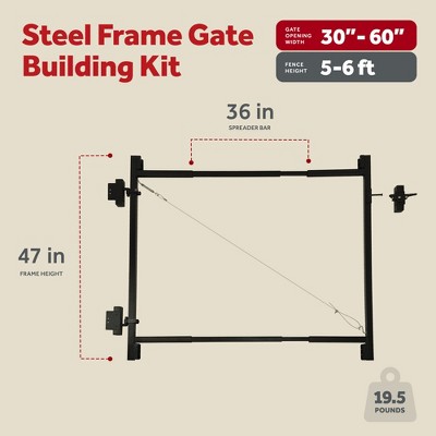 Adjust-A-Gate Black Steel Frame Kit for 36-60" Wide Openings