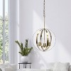 3-Light 18" Adjustable Industrial Globe Hanging Metal/Clear Glass Ceiling Pendant - Lalia Home - 3 of 4