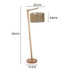 64" Handwoven Hemp Rope Floor Lamp with Solid Wood Base, Boho Style Standing Lamp for Bedroom, Living Room & Reading Corner - 4 of 4
