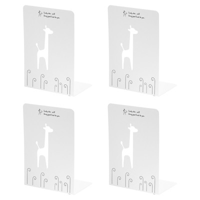 Unique Bargains Giraffe L-Shaped Metal Desk Organizer Bookend for Stationery Desktop Office Accessories