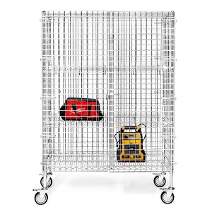 Shelving.com  Chrome Wire Security Cart w/ 2 Adjustable Shelves - 1 of 1