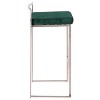 LumiSource Set of 3 Fuji Stacker Barstools Stainless Steel/Emerald Green Velvet - 3 of 4