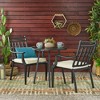 SKRAN Outdoor Metal Dining Set, Stylish and Durable Bistro Set for Outdoor Dining, Cushions Included for Patio, Garden and Indoor, Black - 2 of 4