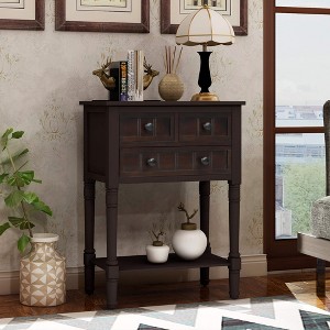 ORRD Small Entryway Table with Storage Drawers and Bottom Shelf for Living Room, Narrow Sofa Console Table for Hallway（Navy） - 1 of 4