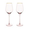 Twine Rose Wine Glasses Set, Gold Rimmed, Set of 2 - 4 of 4