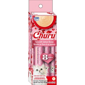 Inaba Churu Valentine's Day Tuna with Salmon Flavor Cat Treats - 4oz/8ct - 1 of 4