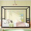 AZL1 Life Concept Beds Modern Floor Bed with Sunshade and Guardrails, Safe Low Profile House Design for Adults and Kids, Black, 80.12"*62.24"*64.96" - 2 of 4