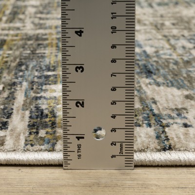 Hayden Blue and Gold Abstract Rectangular Area Rug 3'3" x 5'
