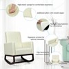 Tangkula 2-in-1 Upholstered Rocking Chair with Wood Leg & Pillow Relax Sofa Chair Light Grey/Beige/Dark Gray - 4 of 4