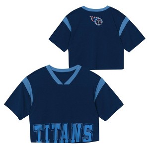 NFL Tennessee Titans Women's Short Sleeve Fashion Crop Jersey - 1 of 3