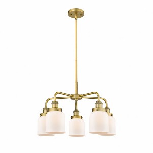 Bell - 5 Light Stem Hung Chandelier In Art Deco Style-14.75 Inches Tall and 23 Inches Wide - 1 of 1