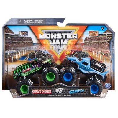 Monster Jam Official Grave Digger Vs Megalodon Racing Rivals Remote Control Monster  Trucks - 1:24 Scale - 2 Pk : Target