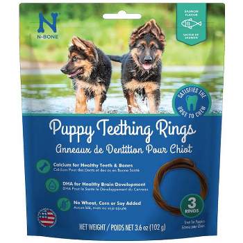 N-Bone Puppy Teething Rings Salmon Flavor (3 count)