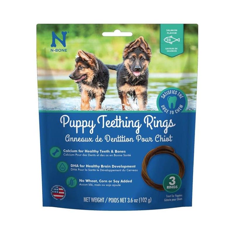 N-Bone Puppy Teething Rings Salmon Flavor (3 count), 1 of 4