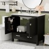 NicBex 30/36/60/72"Bathroom Vanity Set with Ceramic Sink,2 Doors&1 Drawer,Multifunctional Storage Cabinet Combo,4" Faucet Hole(No Faucet) - 3 of 4