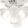Hunter Fresh White Newsome Lighted Ceiling Fan 52" Fresh White Finish with Light Kit and WhisperWind Motor - 3 of 4