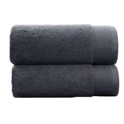 Luxury 100% Cotton Bath Towels Soft & Fluffy, Quick Dry, Highly Absorbent, Hotel Quality Towel Set - 2 Bath Towels (Grey)