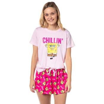 Nickelodeon SpongeBob SquarePants Womens' Chillin' Pajama Set Shorts Pink