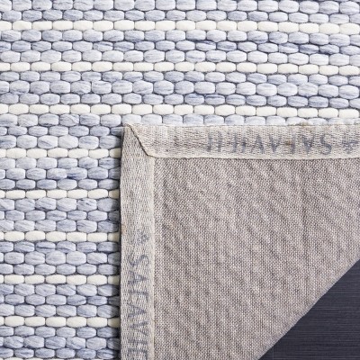 Ivory Rectangular Flat Woven Wool Area Rug, 3' x 5'
