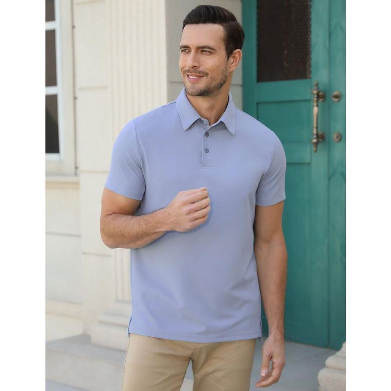 Polo Shirts for Men Short Sleeve Casual Business Sports Tennis Golf Shirts, 2 of 7