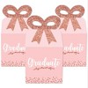 Big Dot of Happiness Rose Gold Grad - Square Favor Gift Boxes -  Graduation Party Bow Boxes - Set of 12 - 2 of 4
