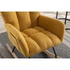 NicBex Teddy Nursery Rocking Chair with Pocket,Upholstered Glider Accent Chair for Living Room,Bedroom,Balcony,Yellow - 4 of 4