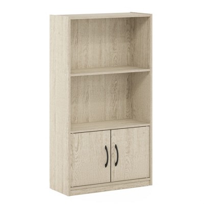 Metropolitan Pine 3-Tier Adjustable Bookshelf with Doors and Cubes