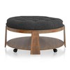 Sapphtopaz Storage Bench Ottoman with Storage Transitional Style Button Linen Tufted Seat Coffee Table Open Shelf for Bedroom, Living Room - 2 of 4