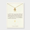 Tiny Tags 14K Gold Ion Plated with Mother of Pearl Inlay Cross Pendant Necklace - Gold - 3 of 4
