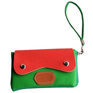 Slickblue Mobile Phone Pouch with Handle, Faux Leather, Clutch Purse, Colorblock Style, 5.7"x3.3", Color Options - 1 of 3