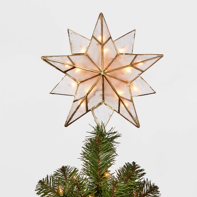 13in 16 Light Capiz Star Tree Topper Clear/Gold - Wondershop™