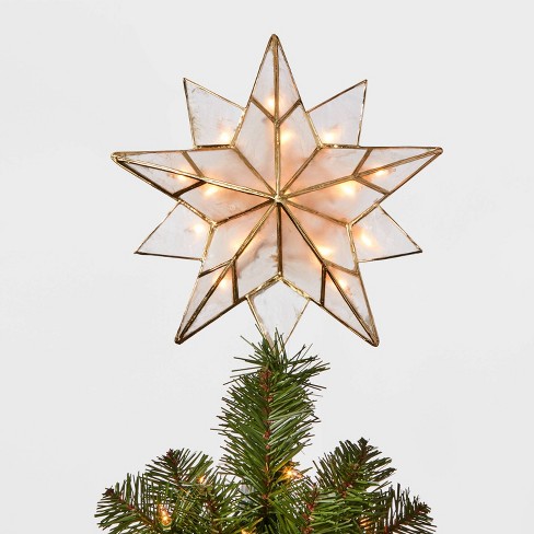 13in 16 Light Capiz Star Tree Topper Clear/Gold - Wondershop™ - image 1 of 3