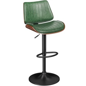 Gikpal Swivel Barstools for Kitchen Island with Bentwood Back & Leather Seat, Counter Height Bar Chair with Back & Footrest, for Kitchen, Dining Room - 1 of 4