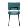 DOMETOUR Modern Simple Dining Chair Fabric Upholstered Kitchen Chairs with Black Metal Legs Set of 2 - 3 of 4
