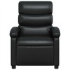 vidaXL Manual Recliner Chair, Adjustable Backrest/ Footrest, Black Leather Reclining Sofa - 4 of 4