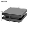 MAYEERTY 2-Tier Square Coffee Table with LED Lights, Center Table for Living Room, 31.5"x31.5"x14.2", Black - 3 of 4