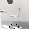 Elama Faux Leather Adjustable Rolling Office Chair in White - 2 of 4