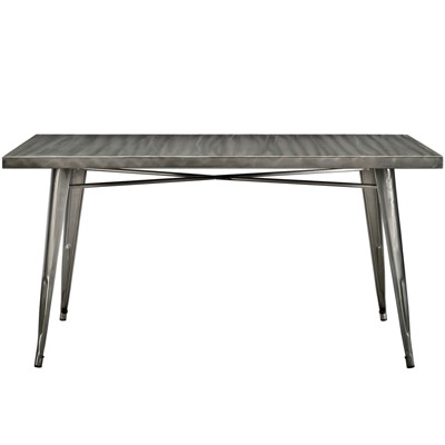 Urban Gunmetal Grey 59.5" Steel Square Dining Table