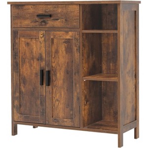 Dcolora Bathroom Cabinet, Floor Storage Cabinet with Doors and Shelves, Coffee Bar Cabinets with Drawer - 1 of 4