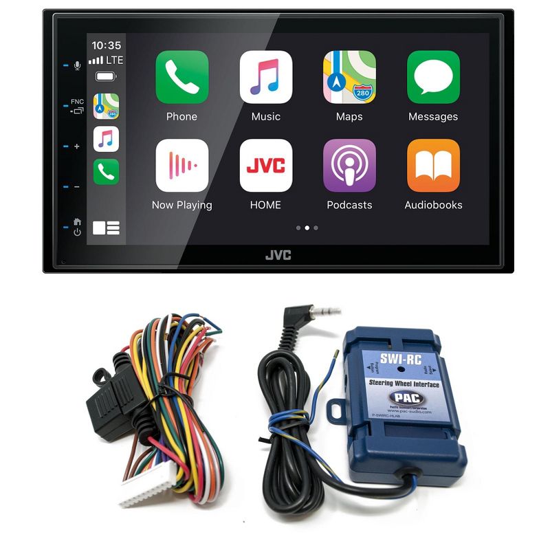 JVC KW-M560BT Digital Media Receiver 6.8" Touch Panel Compatible With Apple CarPlay & Android Auto with PAC SWI-RC Steering Wheel Interface, 1 of 7