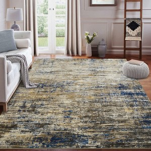 Washable Area Rug Modern Abstract Floor Carpet with Non-Slip Backing - 1 of 4
