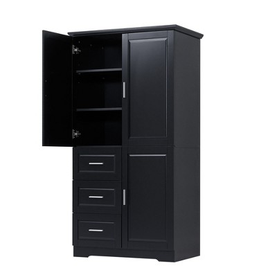 NicBex 62.2Inch Tall Bathroom Storage Cabinet with Doors and 3 Drawers for Bathroom/Office
