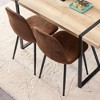 VYNXARIA A set of 4 modern medieval style restaurant cushioned side chairs, equipped with soft cushions and black metal legs,Brown - 3 of 4