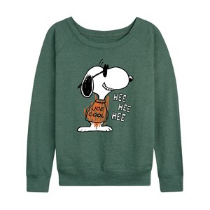 Women's - Peanuts - Joe Cool Hee Hee Hee Lightweight French Terry Slouchy - 1 of 4