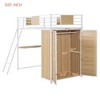 Twin Size Loft bed with L-Shape Desk and Wardrobe 4B - ModernLuxe - 4 of 4