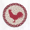 Earth Rugs Round Trivet – Red Rooster Printed Country Farm Design, 10"x10", Braided Natural Jute - 2 of 3