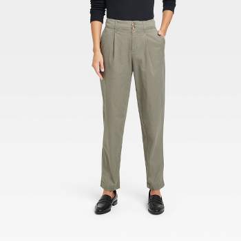 Women's High-rise Pleat Front Straight Chino Pants - A New Day™ Brown 4 :  Target