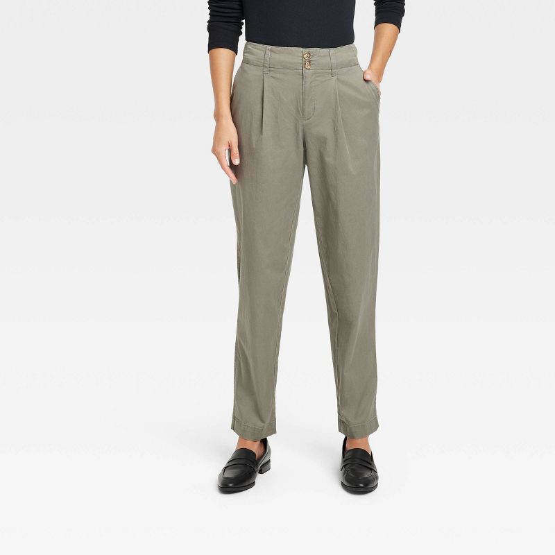 Women's Pleat Front Tapered Chino Pants - A New Day™, 1 of 4